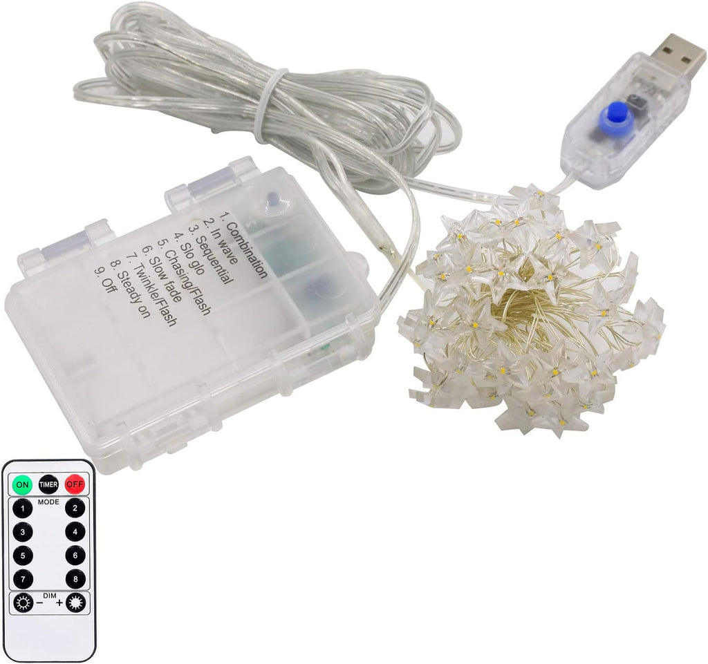 Twinkle Star 40 LED String Lights - Waterproof Fairy Lights with Remote Control | 13ft Indoor/Outdoor Decor