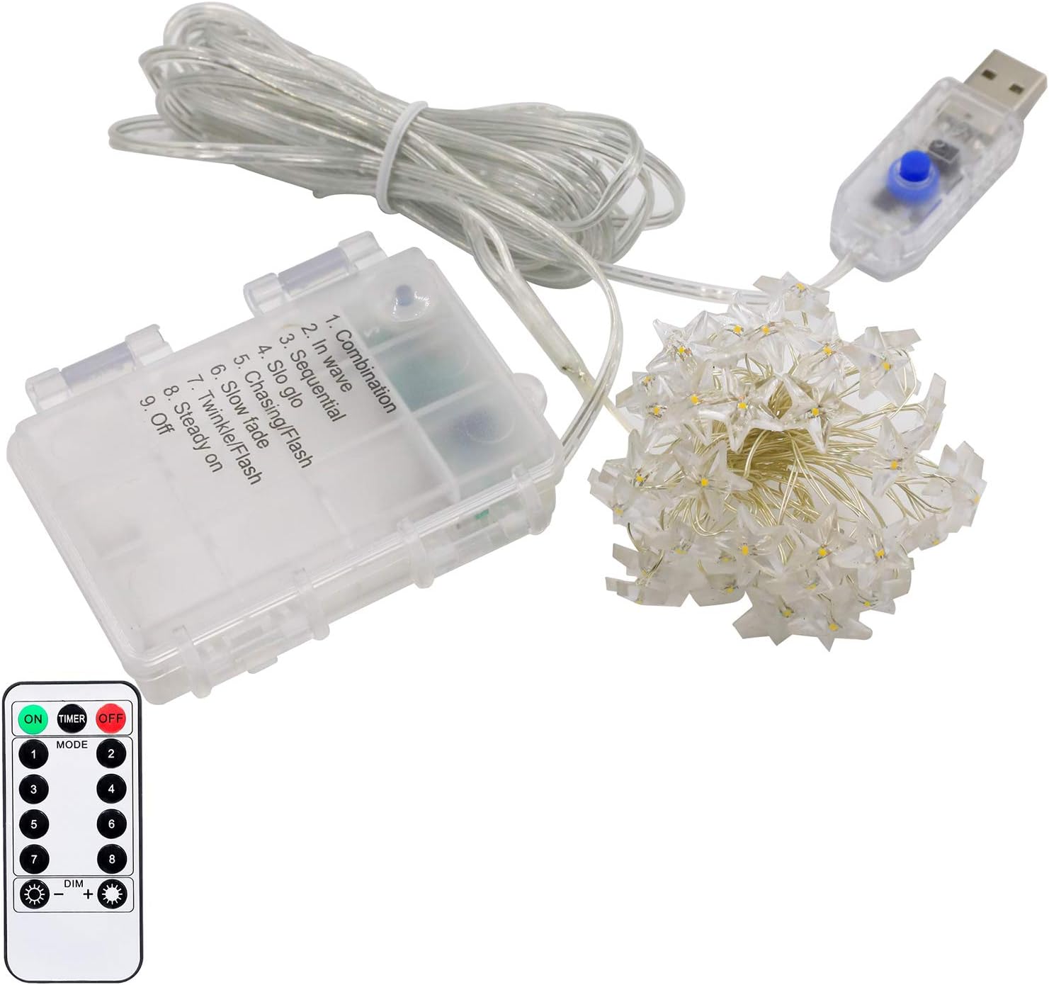 Twinkle Star 40 LED String Lights - Waterproof Fairy Lights with Remote Control | 13ft Indoor/Outdoor Decor