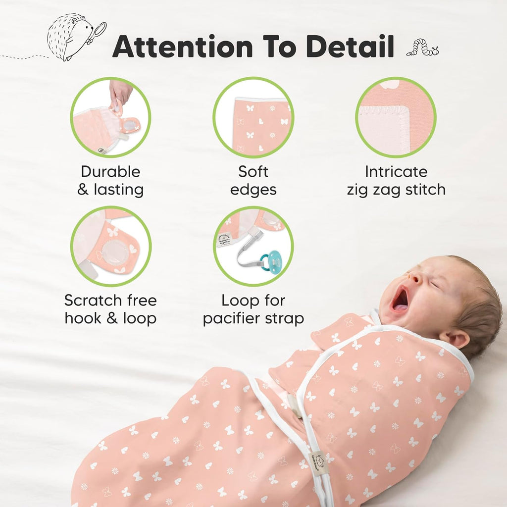 Organic Baby Swaddle Sleep Sacks by [Brand Name] - Soft & Snug for Newborns 3-6 Months | Butterflies, Large