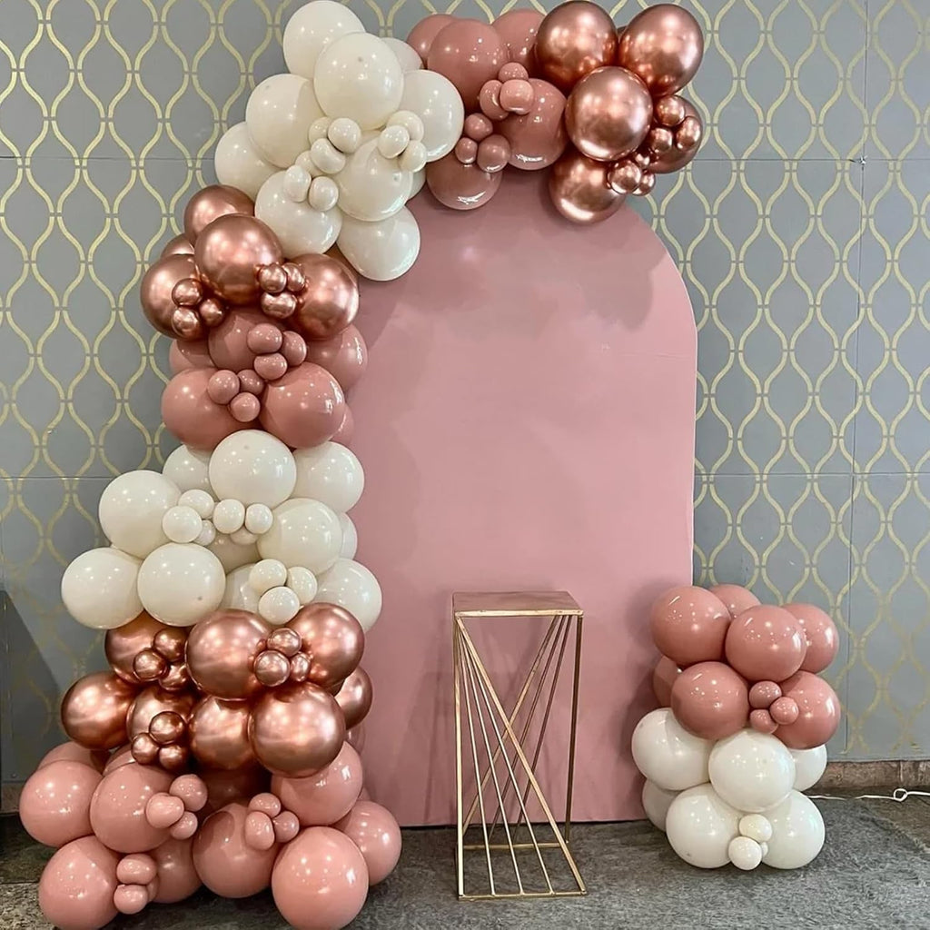 Voircoloria Metallic Rose Gold Balloons - 12-Inch Chrome Latex | 66-Pack for Parties & Celebrations
