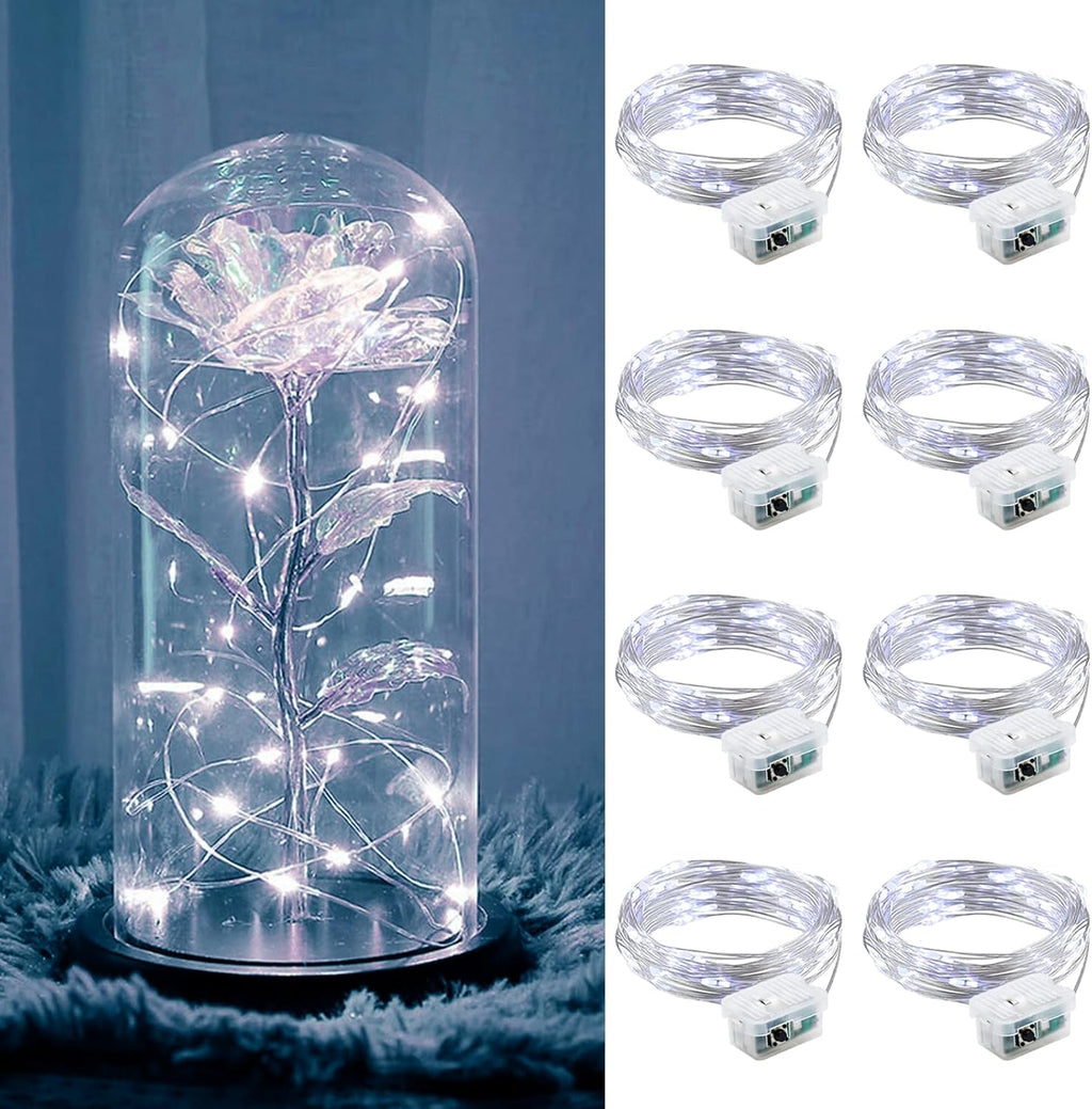 ZGWJ Fairy Lights - 8 Pack Battery Operated 7ft Mini LED String Lights | 3 Modes for DIY & Party Decor