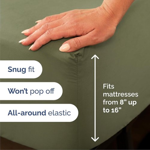 Cal King Size Sheet Set by Oeko-Tex | Comfy, Breathable & Cooling Luxury Bedding - Sage Green