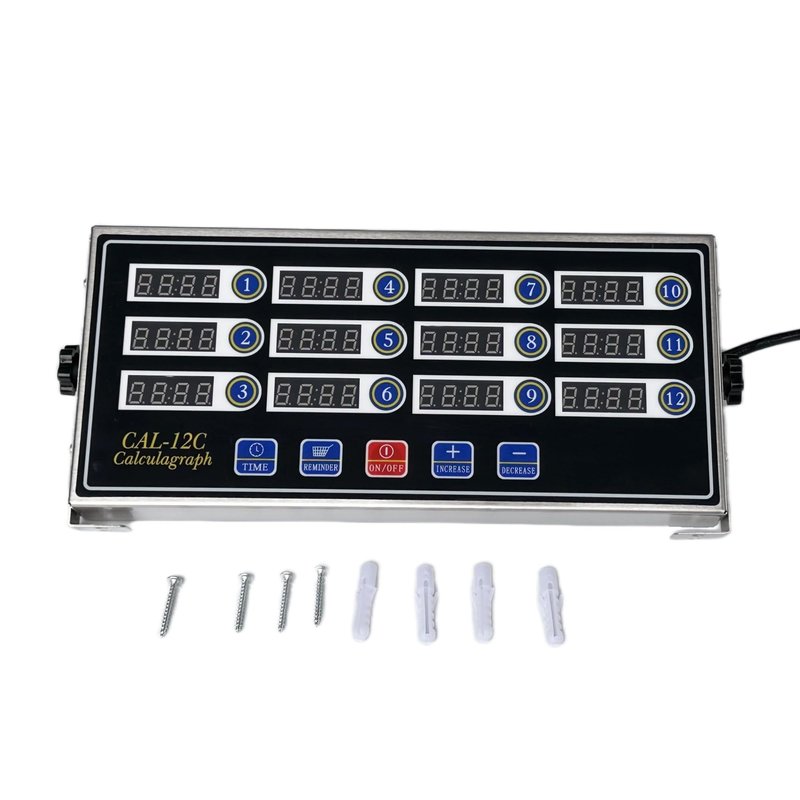 12 Channel Kitchen Timer Digital Kitchen Timer Loud Alarm Cooking Calculagraph Commercial Timer for Food Chips BBQ Pizza Bread Grilled Burger Coffee