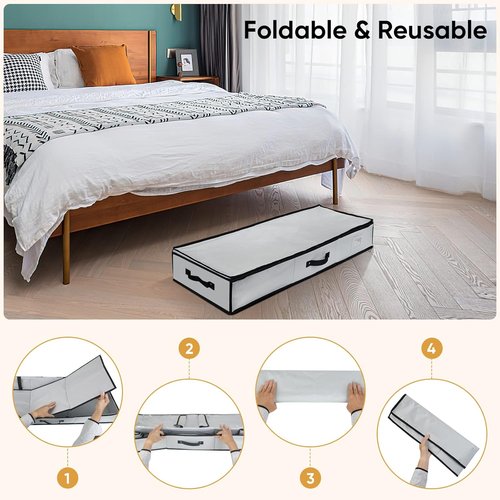 BALEINE Gift Wrap Storage Organizer - 40" Durable 600D Oxford Fabric Bag with Flexible Partitions (Gray)