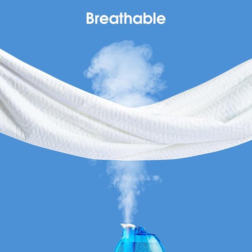 Hanherry Waterproof King Size Mattress Protector - 3D Air Fabric Cooling Cover, Soft & Breathable, Fits 8''-21'' Deep Pocket