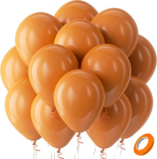 Bezente Burnt Orange Balloons - 100 Pack 12-Inch Round Helium Balloons for Autumn-Themed Parties