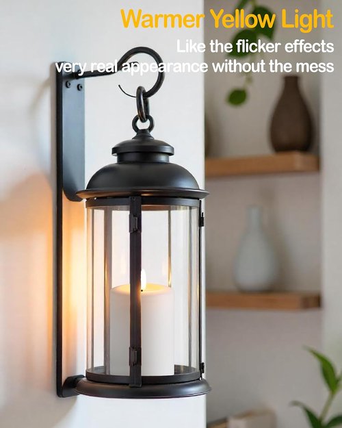 Gmnee Flameless Candles - Flickering LED Pillar Candles with Remote Timer | Set of 3 White Real Wax Decor