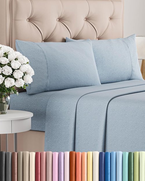 King Size 4 Piece Sheet Set - Comfy Cooling Bed Sheets | Luxury Hotel Quality - Deep Pockets, Soft & Wrinkle-Free - Blue