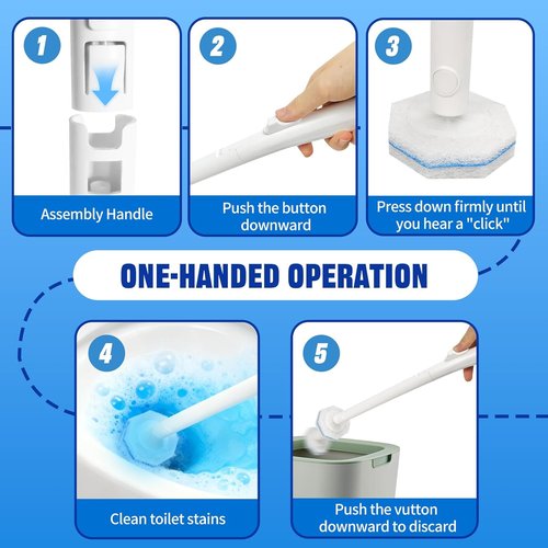 Clorox Disposable Toilet Brush Set - Touchless Cleaning System with 50 Refills | Wall Mounted Kit