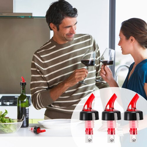 WUWEOT 12 Pack Automatic Measured Bottle Pourer, 1.5Oz Liquor Bottle Pourers, Quick Shot Spirit Pure Stoppers, Drinks Wine Cocktail Dispenser for Alcohol, Wine, Spirits, Home Bar Kitchen