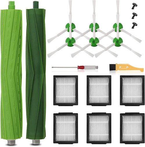 iRobot Replacement Parts - Multi-Surface Rubber Brushes & HEPA Filters | Compatible with i7, i3, i4, j7 Series
