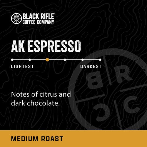 Black Rifle Coffee Company AK Espresso, 32 Count, Medium Roast K Cups - Single Serve K Cups Coffee Pods - Kcup Pods Compatible with Keurig 1.0 & 2.0 - Made from Arabica Beans