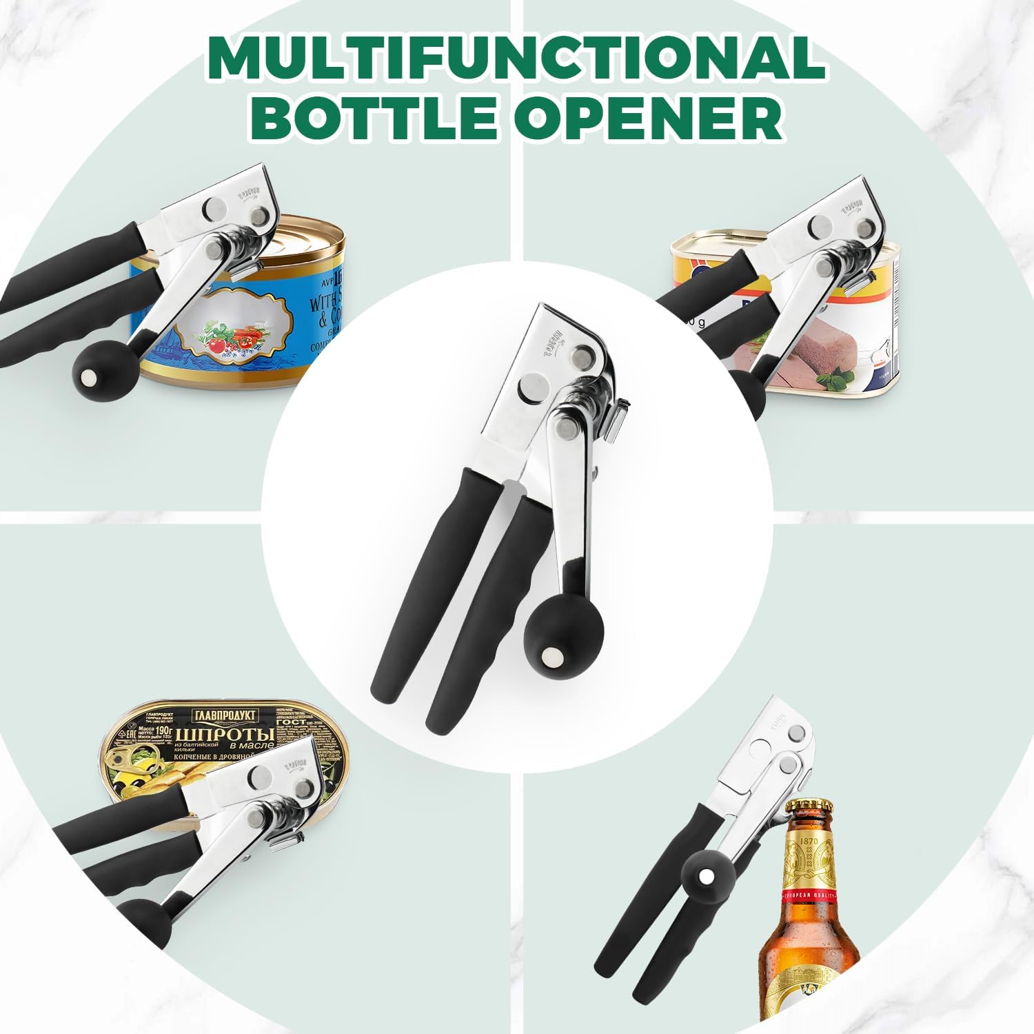 Regine Switzerland Heavy Duty Manual Can Opener - Smooth Edge Design for Easy Use in Kitchen