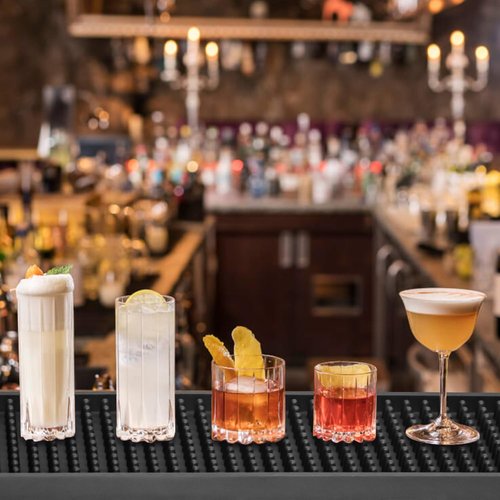 2 Packs Bar Mats 24 " x 3 " With Absorbent Towel,Bar Matts,Non-Slip Bar Service Spill Mat,Coffee Mat for Home Bar,For Cocktail Bartender Restaurant Kitchen Counter Top Cup Barber Station Mats