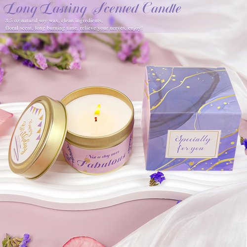 Birthday Gifts for Women, Happy Birthday Relaxing Spa Gifts Basket for Women, Purple Gift Box Set for Mom Sister Female Friends Wife Girlfriend Daughter, Unique Gifts for Female Who Have Everything