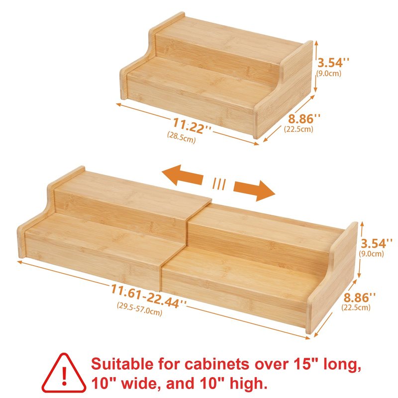 Hongtamoya 2-Tier Expandable Coffee Mug Holder, Mug Organizer for Kitchen Cabinets, Bamboo Mug Cup Rack, Multi-Functional Cup Holder Shelf, Coffee Bar Organizer, Home
