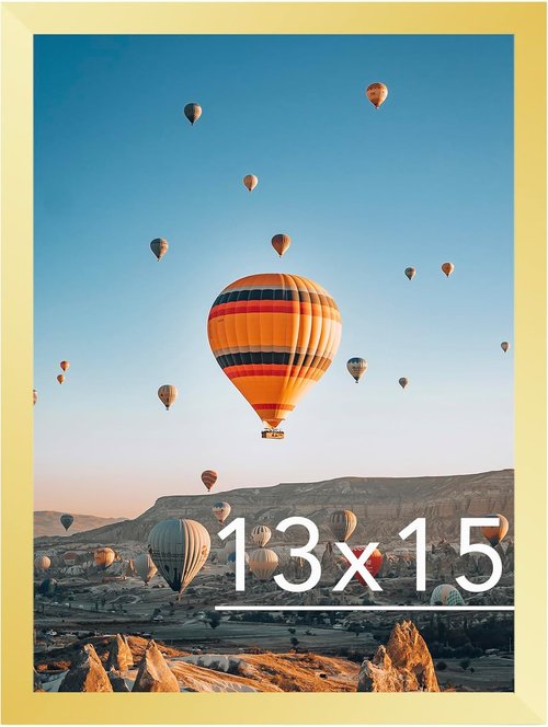 JCJMY 13x15 Gold Picture Frame - Wall Mounting Horizontally or Vertically | Shatter-Resistant Plexiglass