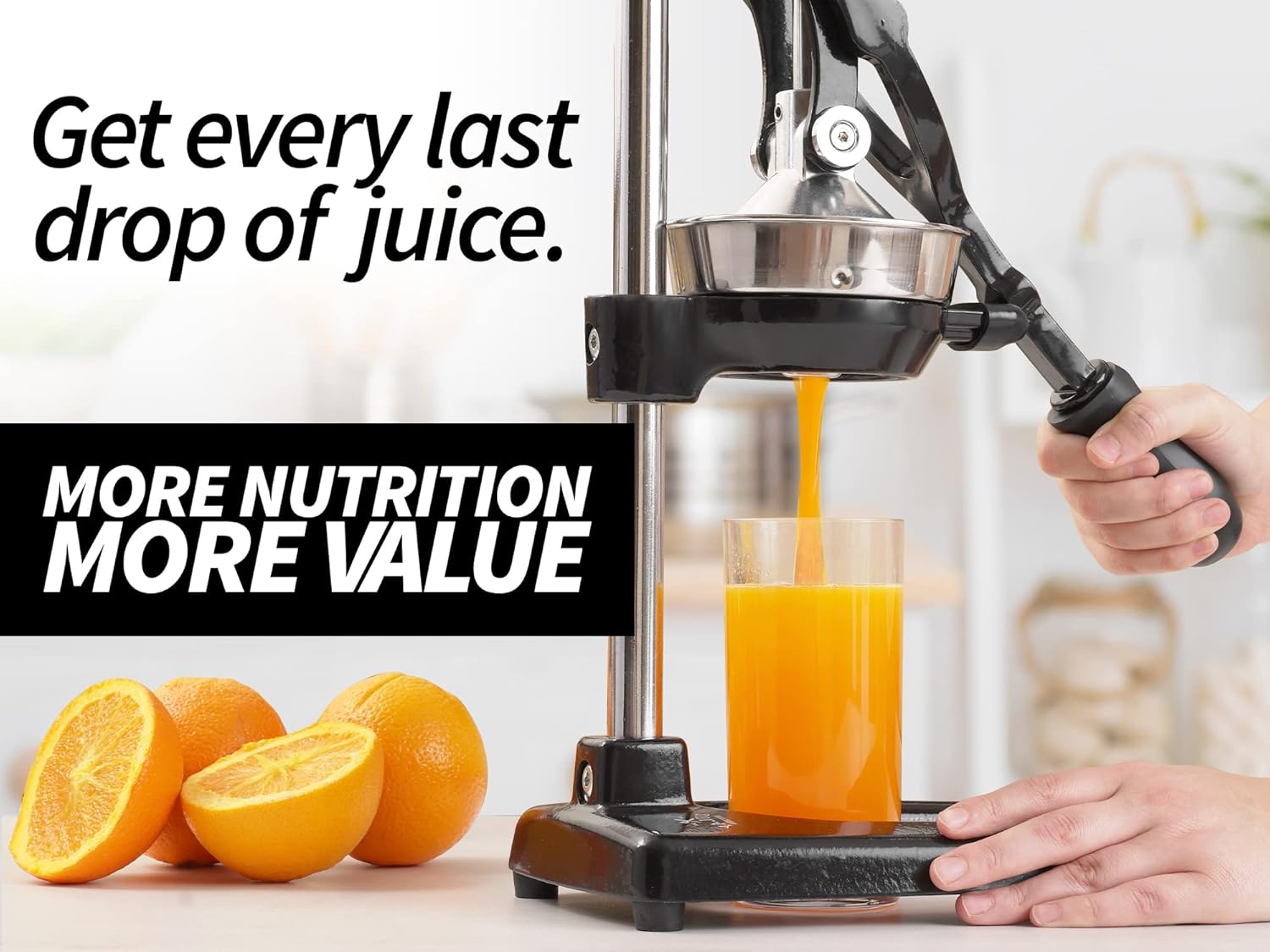 Zulay Kitchen Extra Tall Citrus Press | Manual Juicer for Orange Juice - Fits Tumblers & Tall Glasses