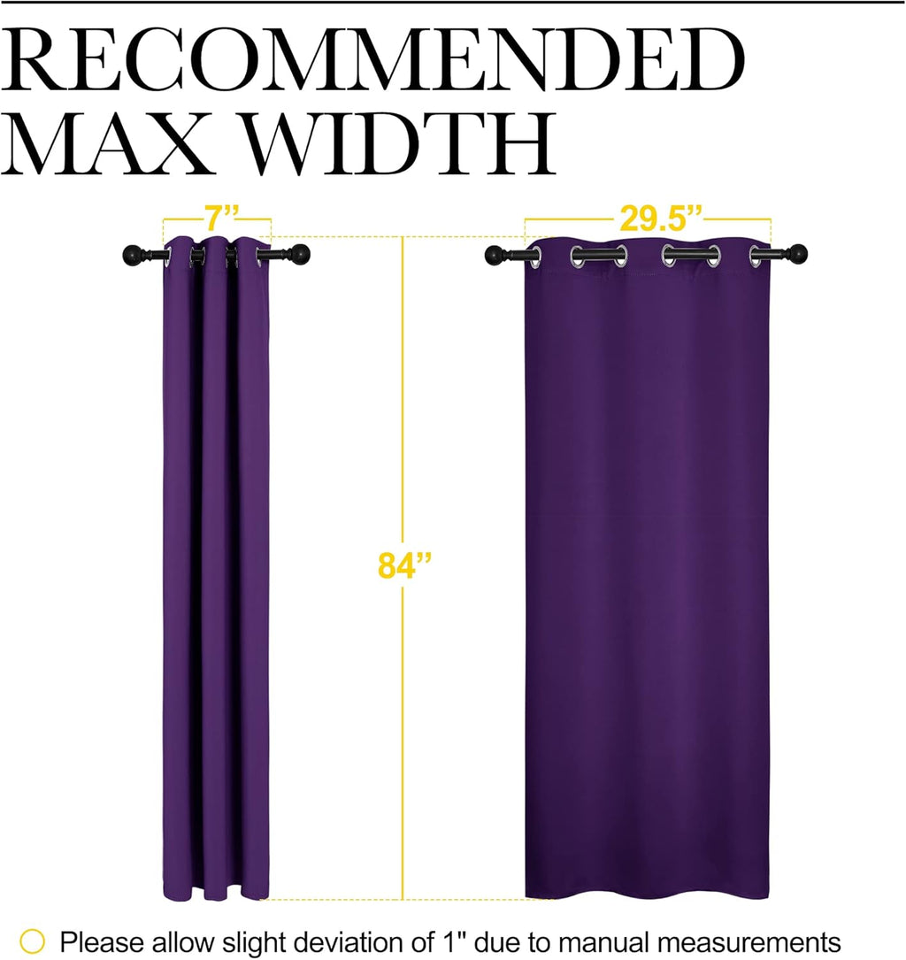 NICETOWN Blackout Curtain Panels - Thermal Insulated, Triple Weave Drapes | Set of 2, 34 x 84 Inches, Royal Purple