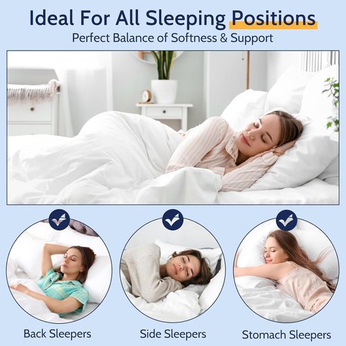 ROUMEA King Size Bed Pillows Set of 4, Pillows for Sleeping 4 Pack, Supportive King Pillows with Soft Down Alternative for Back Stomach Side Sleepers, Machine Washable