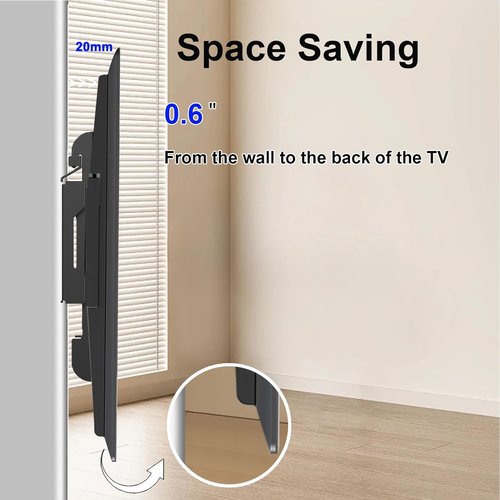 Fixed TV Wall Mount - Skiennix 14-42" Flat Screen Bracket | Easy Install, VESA Up to 200x200mm, 55lbs Max Load
