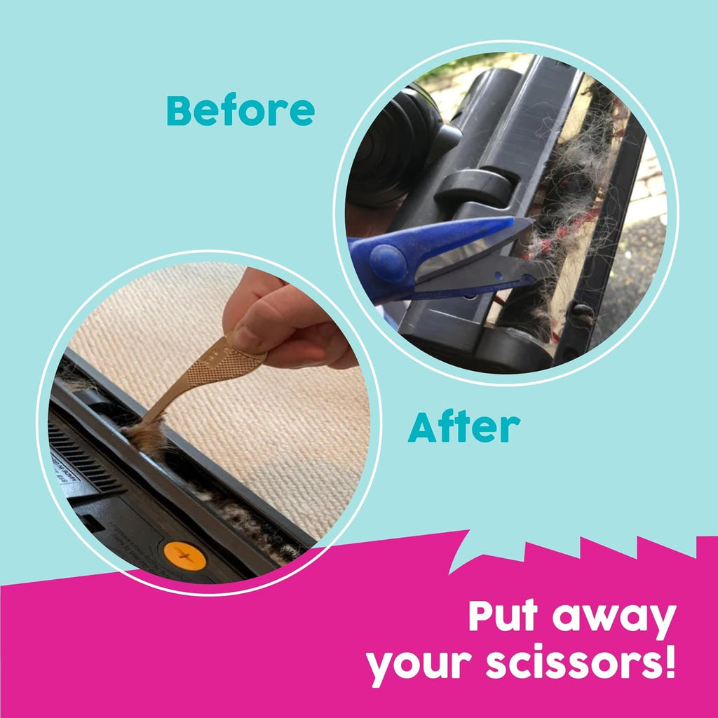 Pikk-it Vacuum Hair Brush Cleaner Tool - Effortlessly Removes Pet & Human Hair | Improves Vacuum Power (Single/Twin Pack)
