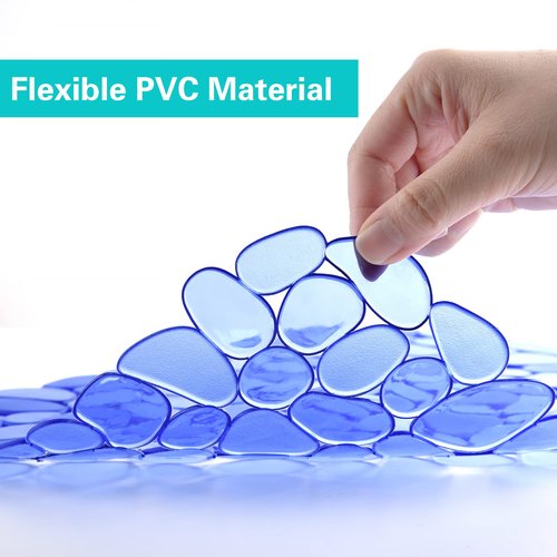 Coopay Kitchen Sink Mat Pebble Protect Mat PVC Eco-friendly Adjustable Stainless steel/ Porcelain Dish Drying Pad Protector for Bottom of Kitchen Sink, 15.8 x 11.8 inches (2 Pack, Blue)