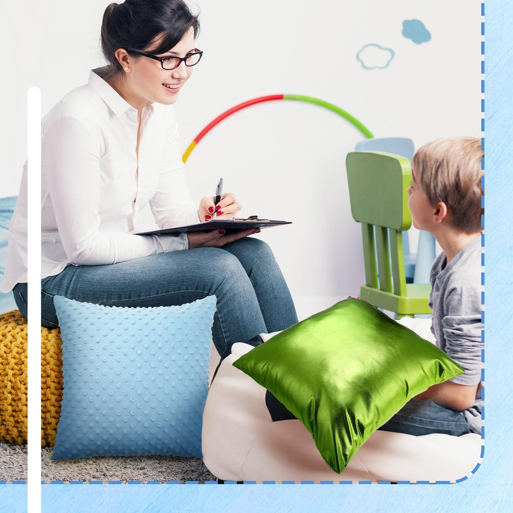Weysat 8 Pcs Calm Down Corner Supplies Sensory Pillow Cover Sets for Classroom Counseling Office Special Needs Classroom Calm Corner Items Sensory Pillow Cases Autism Therapy