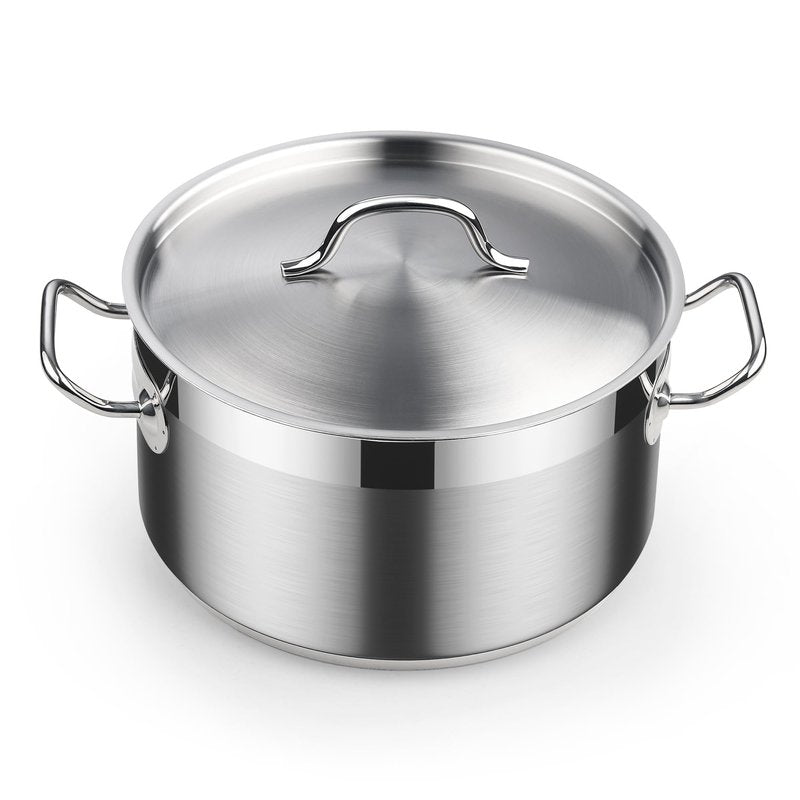 Cooks Standard 6-Quart Stock Pot with Lid, Professional 18/10 Stainless Steel Stockpot Dutch Oven Casserole Cooking Pot, Ollas de Cocina, Compatible with All Stovetops, Silver