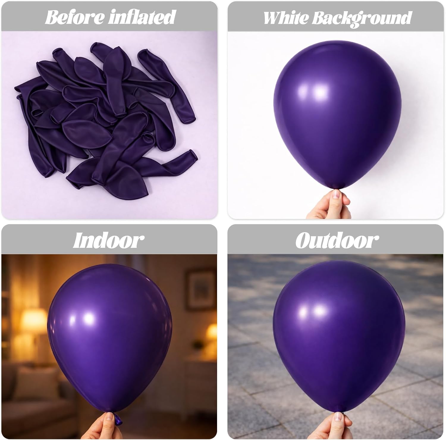 Voircoloria 105pcs Dark Purple Balloons - 12 Inch Latex Party Balloons for Birthdays & Events