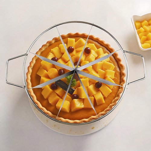 8 Slices Pie Cutter Cookie Cutters Pizza Cutters Cake Slicer for Even Slices Stainless Steel Side handle Kitchen Tools