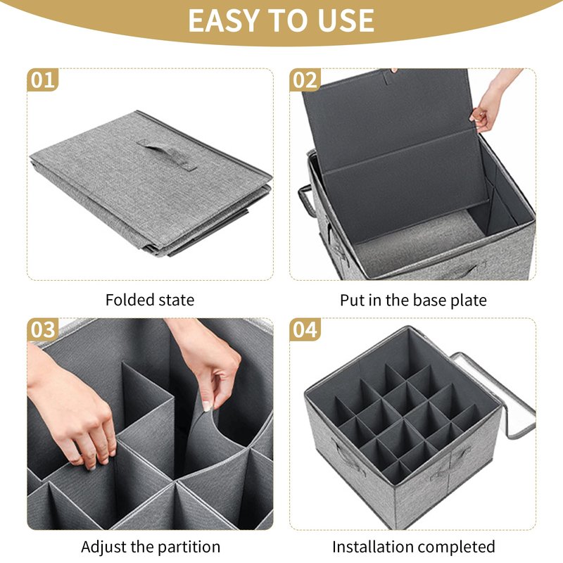 ZLLZUU Shoe Organizer for Closet,2 Pack Foldable Shoe Storage Box with Adjustable Dividers and Clear Cover, Fabric Shoe Storage organizer Bin with Mesh Pockets,Fits up to 16-32 Pairs,Grey