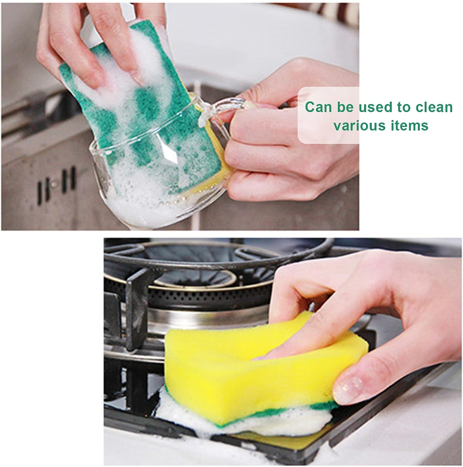 Regine Switzerland Kitchen Cleaning Sponges - 36-Pack Odor-Free Non-Scratch Dishwashing Pads