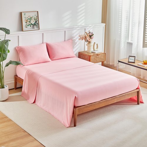 Flower Comforter Set with Sheet Set White Botanical Bed in a Bag Queen Size Light Pink Orange Floral Green Leaves Super Cute Soft Microfiber 7 Pieces Bedding Set with Pillowcases for Girls Women