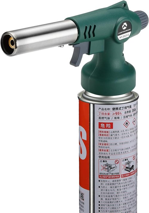 CAMPINGMOON Butane Torch - High Power Kitchen Blow Torch for Cooking | Green MT-2913-G