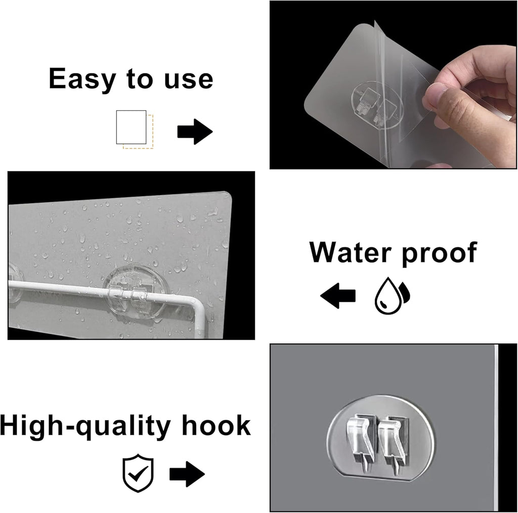 Skiennix Shower Caddy Adhesive Replacement - Strong Waterproof Shelf Adhesive | No Drilling, 14 Pack