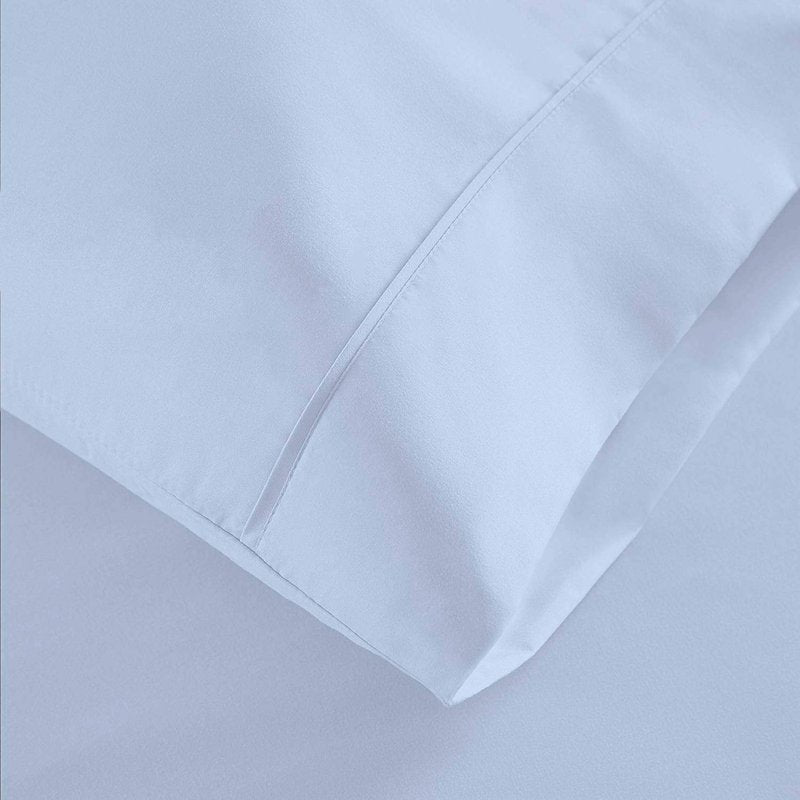 Pet-Mart Hotel Collection Twin Size 4-Piece Cotton Sheets - Extra Soft 100% Cotton, 10 Inch Deep Pocket, Breathable, 400 Thread Count, Light Blue Solid
