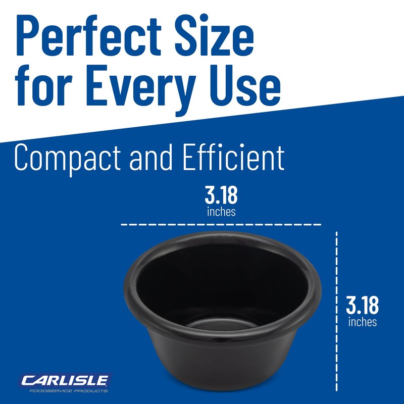Carlisle FoodService Products 4312303 SAN Smooth Fluted Ramekin, 3 oz Capacity, 1.43" Height, Black (Case of 48)