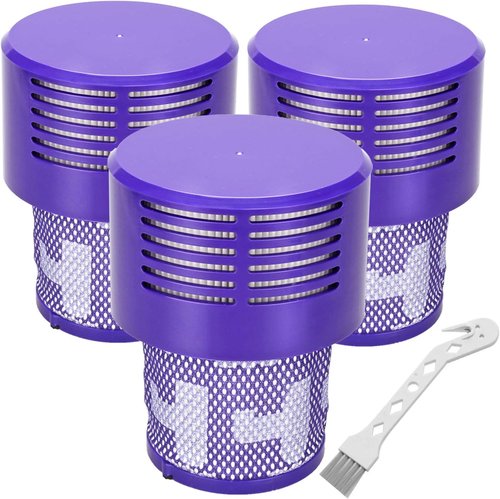Dyson V10 Replacement Filters - High-Efficiency 3-Pack with Cleaning Brush for V10 Cyclone Series