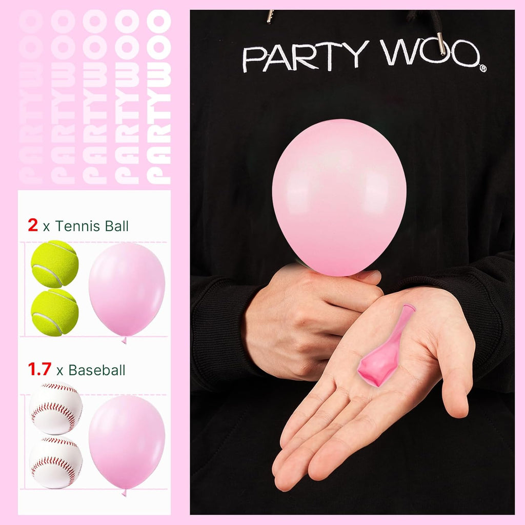 PartyWoo Baby Pink Balloons - 100pcs 5 Inch Pastel Balloons for Baby Showers & Celebrations