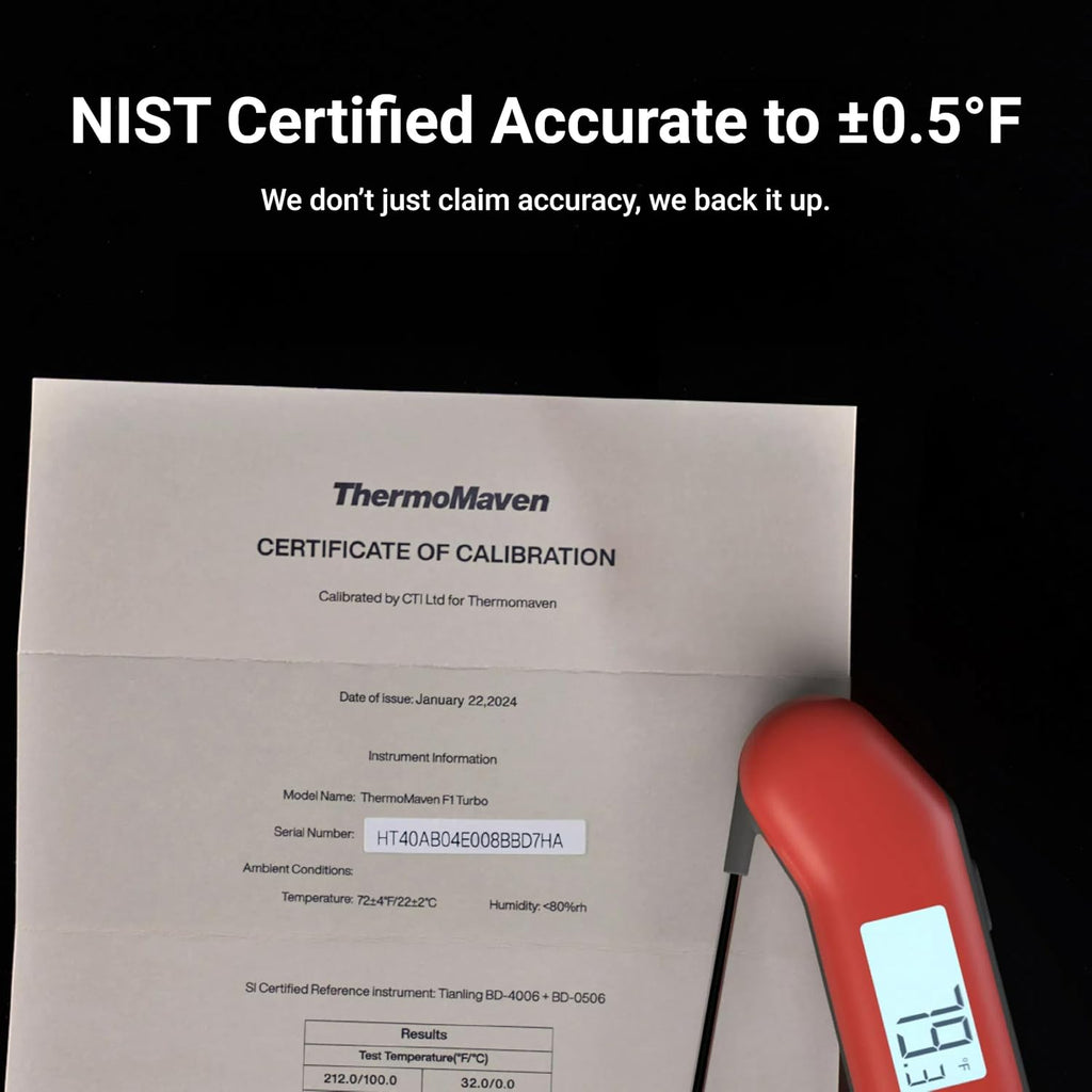 ThermoMaven Digital Meat Thermometer - 3X Faster 0.5 Sec Instant Read, Waterproof Probe, Red & Gray