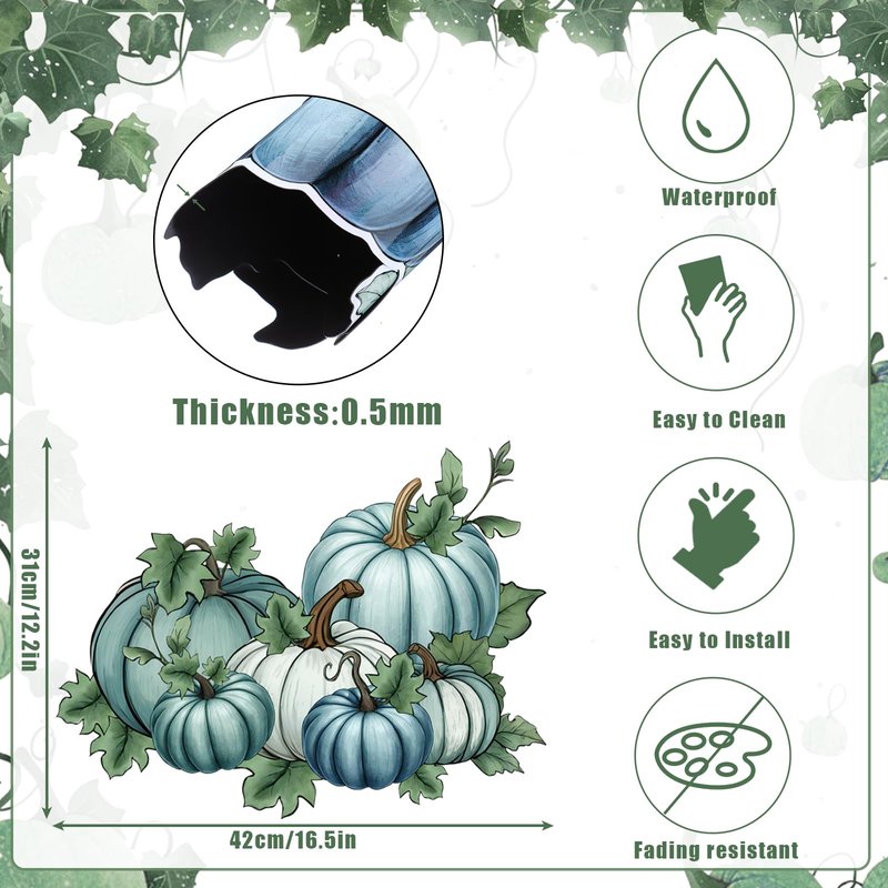Fall Blue Pumpkin Dishwasher Magnet Cover Kitchen Dishwasher Magnetic Sheet Sticker Autumn Harvest Decorative Refrigerator Magnet for Home Appliance Halloween Thanksgiving Decor 16.5x12.2 in