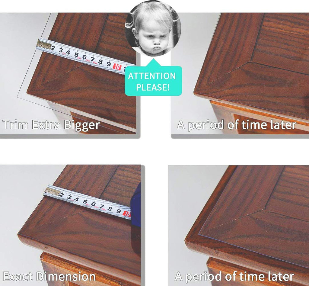 NECAUX Custom 12 x 51 Inch Frosted Desk Cover Protector, 1.5mm Thick Plastic Desk Pad, Desk Protector Frosted, Desk Mats on top of Desks, Vinyl Table Cover Protector for Computer Desk, Writing Desk