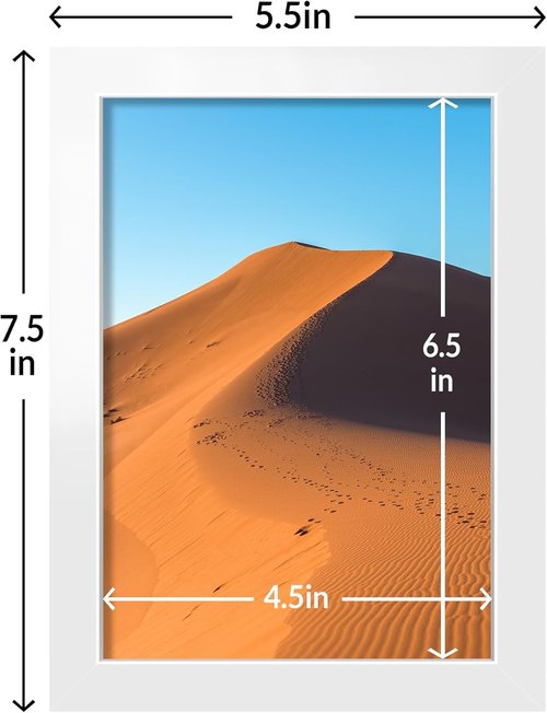 LaVie Home 5x7 Picture Frame - Classic White Photo Frames with HD Plexiglass | 2-Pack for Vertical/Horizontal Display