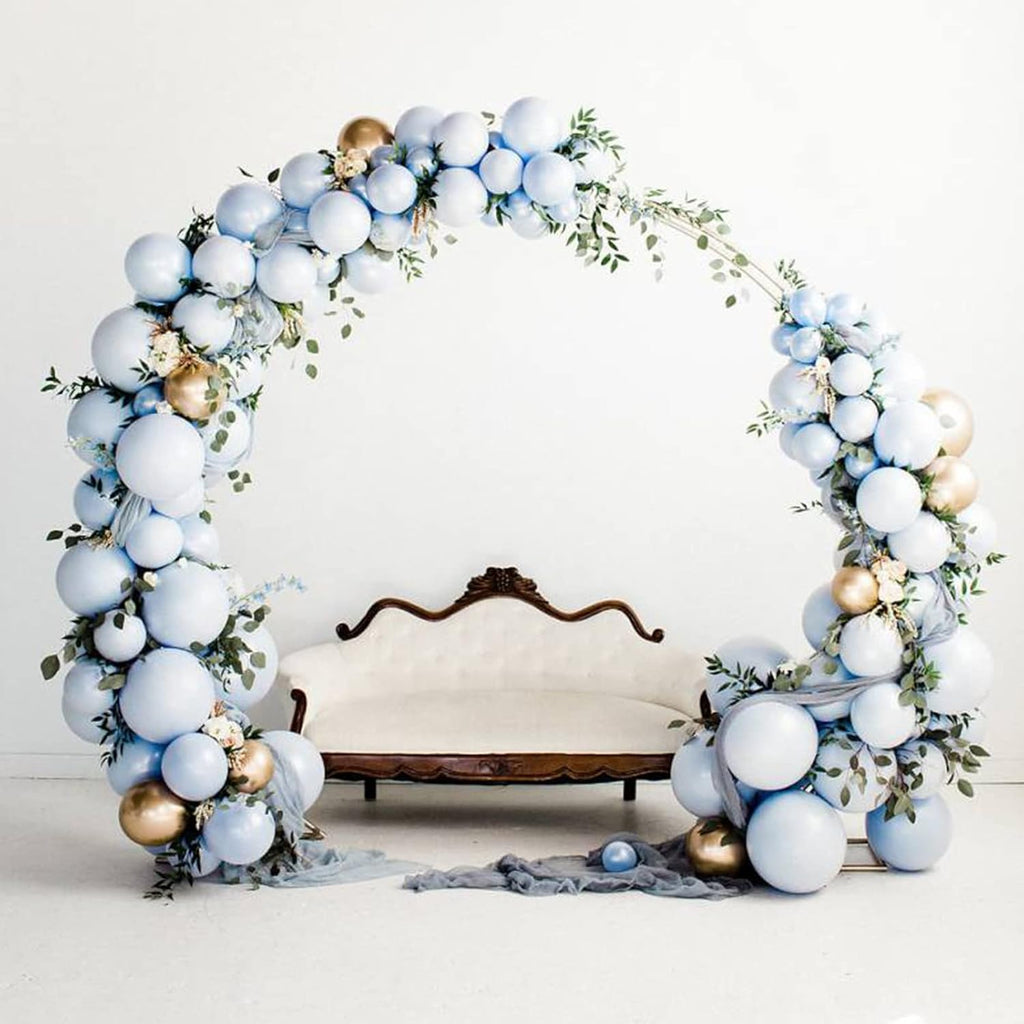 Voircoloria Dusty Blue Balloons - 130pcs in Various Sizes for Baby Showers, Weddings & Parties