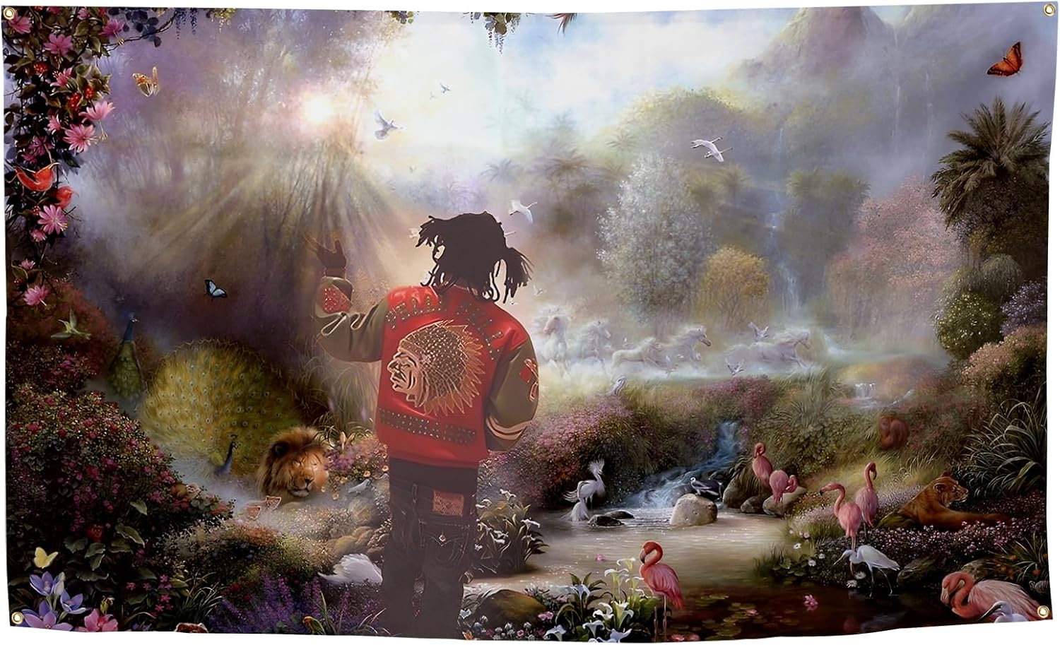 Rapper Flag | Chief in The Garden of Eden Aesthetic Tapestry - Durable 3x5 Feet for Indoor & Outdoor Decor