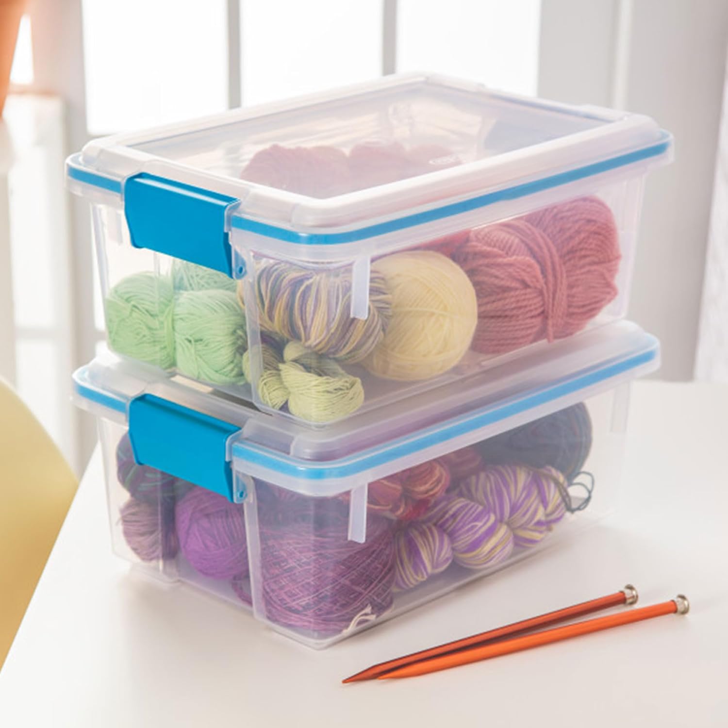 Sterilite 6-Pack Gasket Box | Weather-Resistant 12 Quart Storage Bins with Latching Lids - Heavy-Duty Organizers for Home & Office