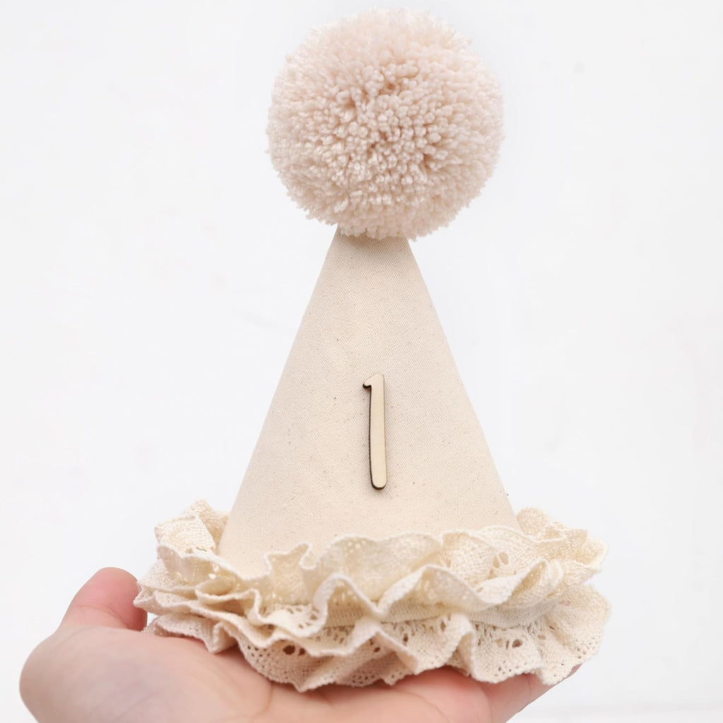 Skiennix Lace 1/2 Birthday Hat - Sweet Floral Princess Crown for Half Birthday Celebrations | 6 Months