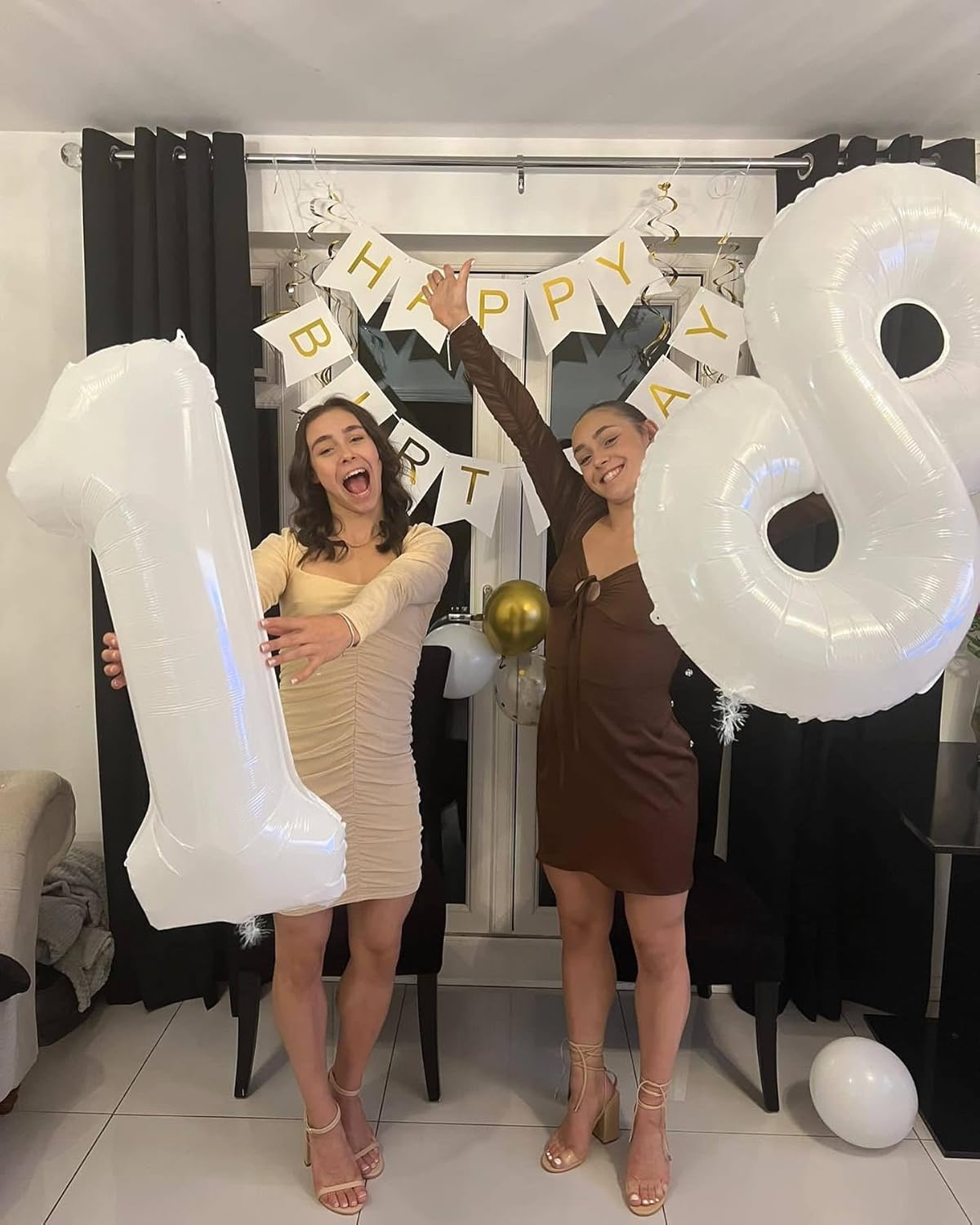 Skiennix Number 4 Balloon - 40 Inch Translucent White Party Decoration for Celebrations