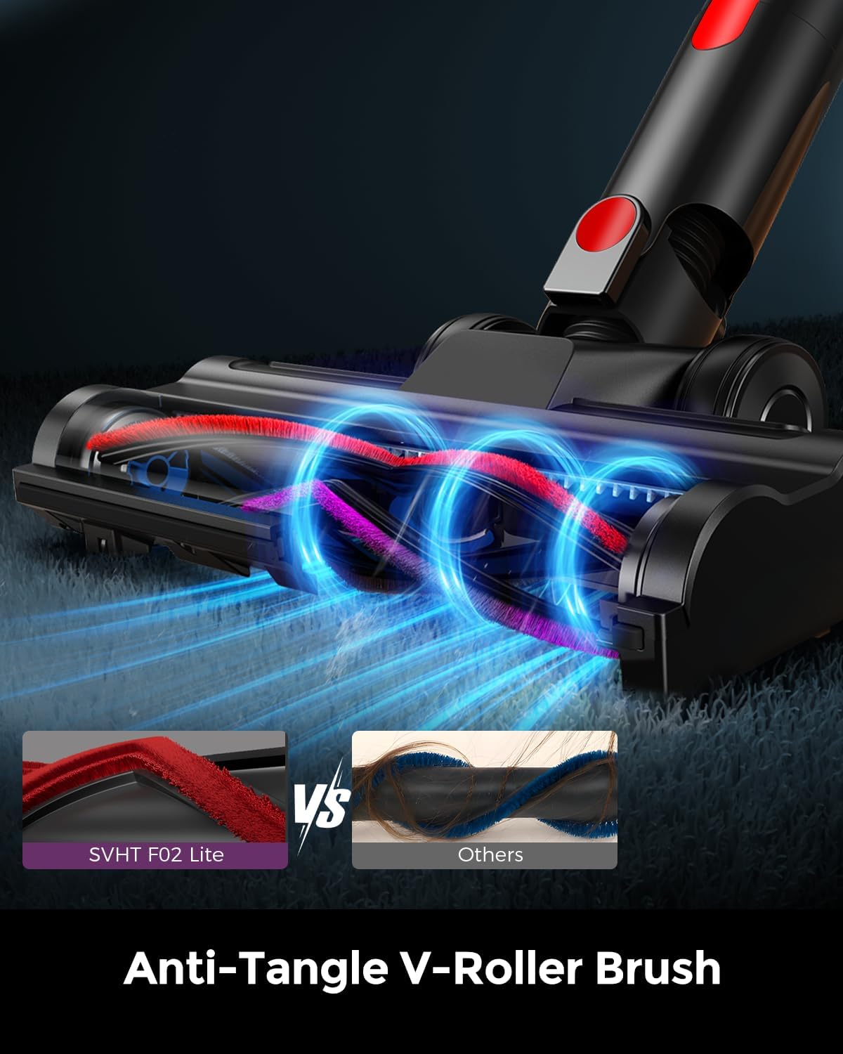 Skiennix Cordless Vacuum Cleaner - 500W, 45KPA Suction Power, 50 Mins Runtime, LED Light, Self-Standing Design, 1.6L Dust Cup, Lightweight for Pet Hair & Hard Floors
